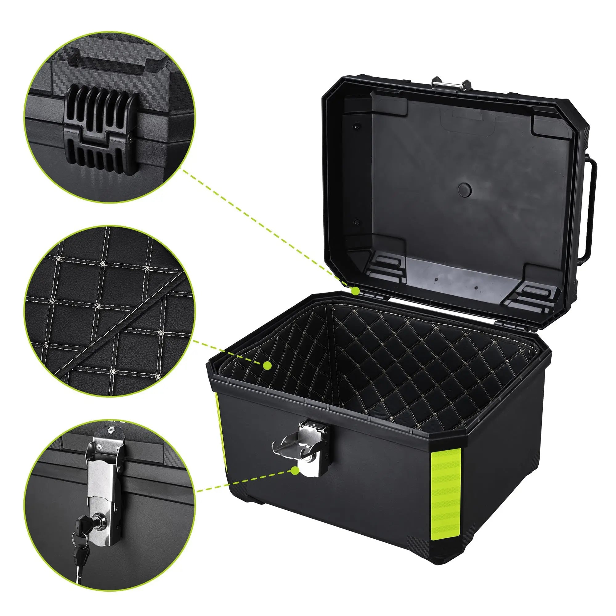 Black 45L Motorcycle Top Case Tail Box