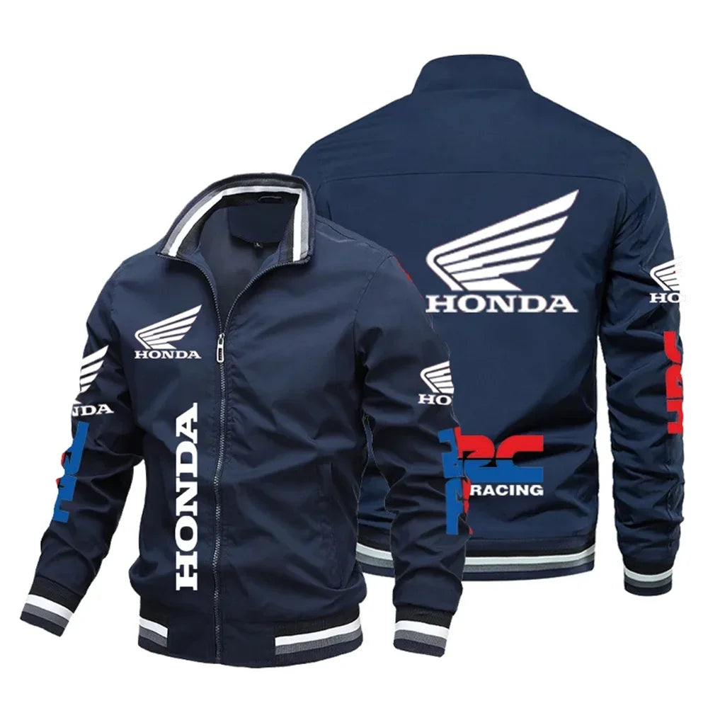 Leather Bomber Motorcycle Jacket with CE Armor