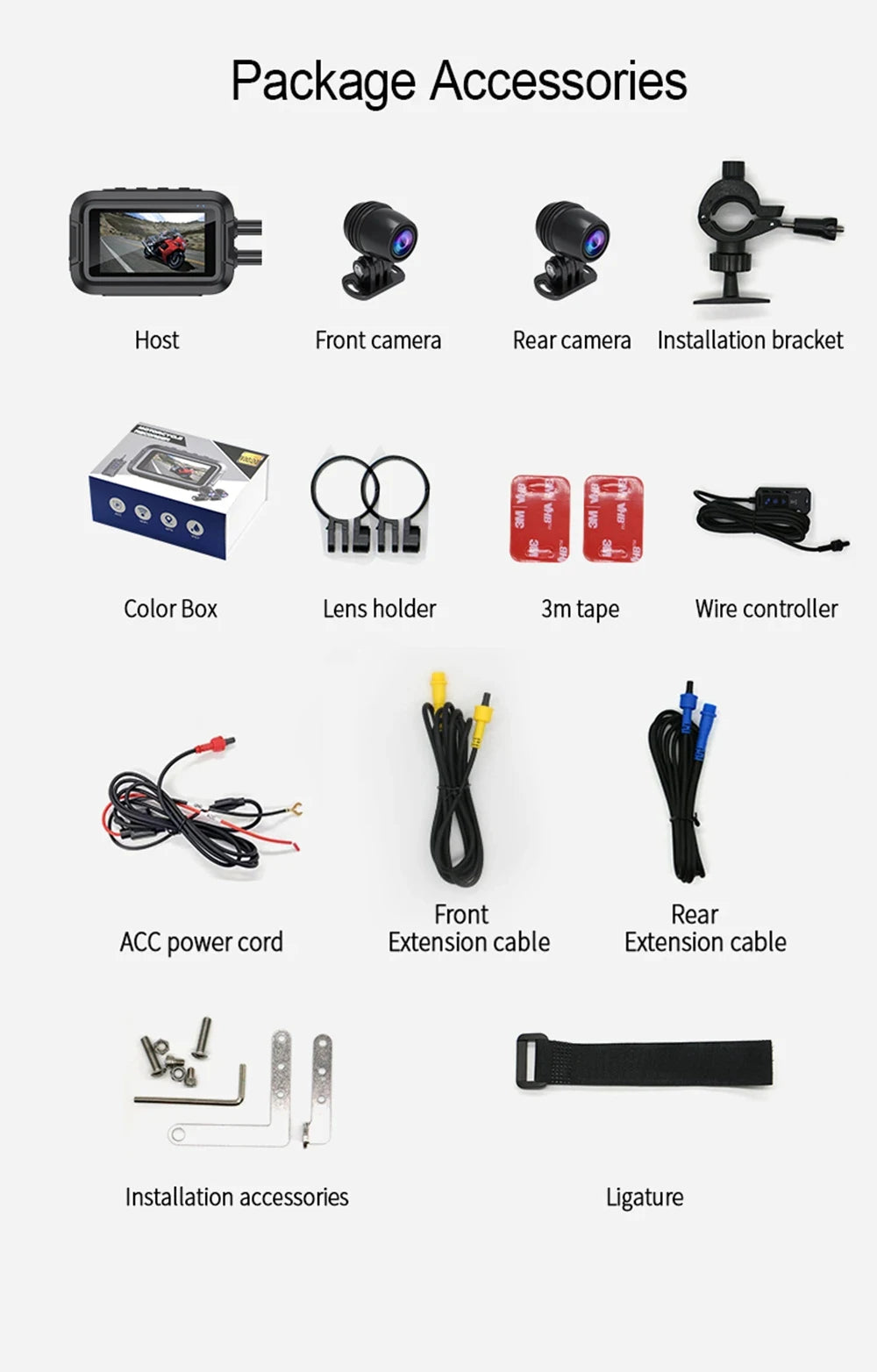 Dual 1080P Waterproof Motorcycle DVR Camera