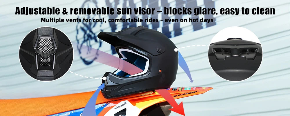Kids Motocross Helmet Kit with Goggles & Gloves