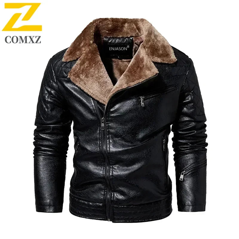 Stylish Faux Leather Biker Jacket