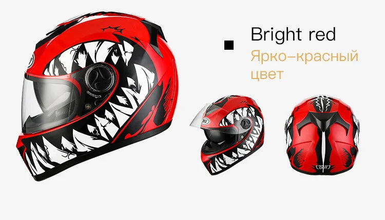 Dual Visor Full Face Modular Motorcycle Helmet