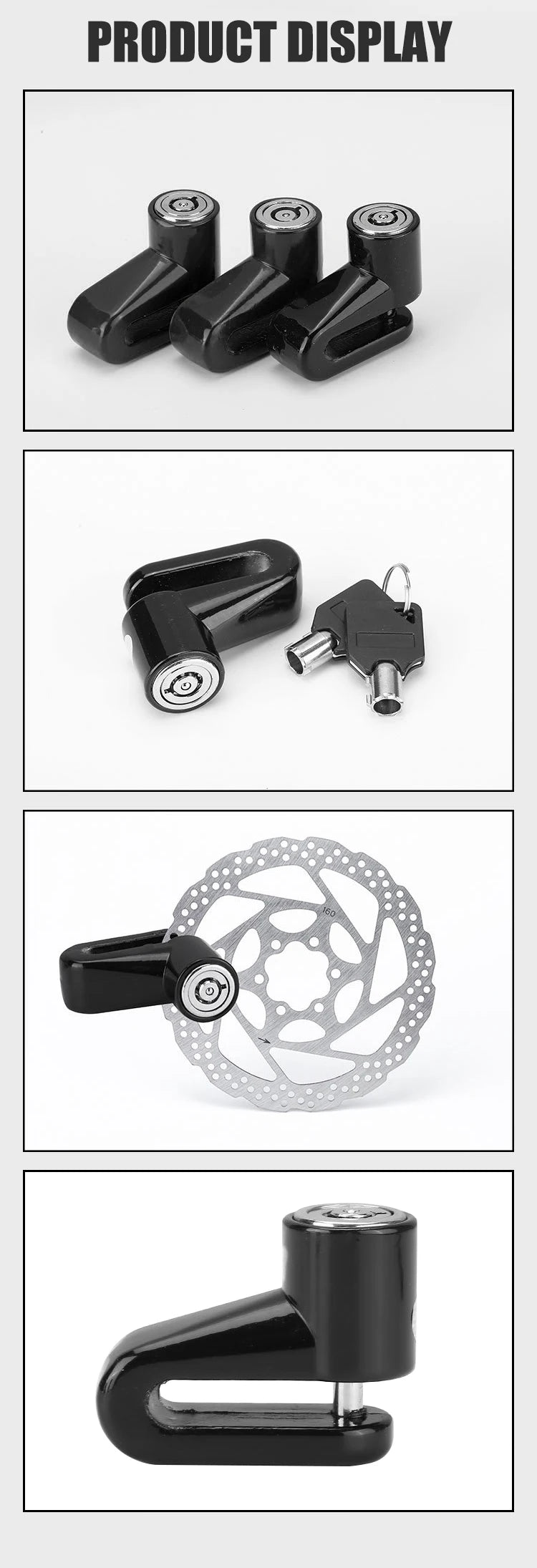 Heavy-Duty Motorcycle Disc Brake Lock