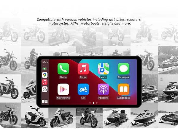 6-Inch Motorcycle Smart Display with Wireless CarPlay