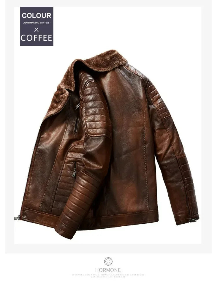 Stylish Faux Leather Biker Jacket