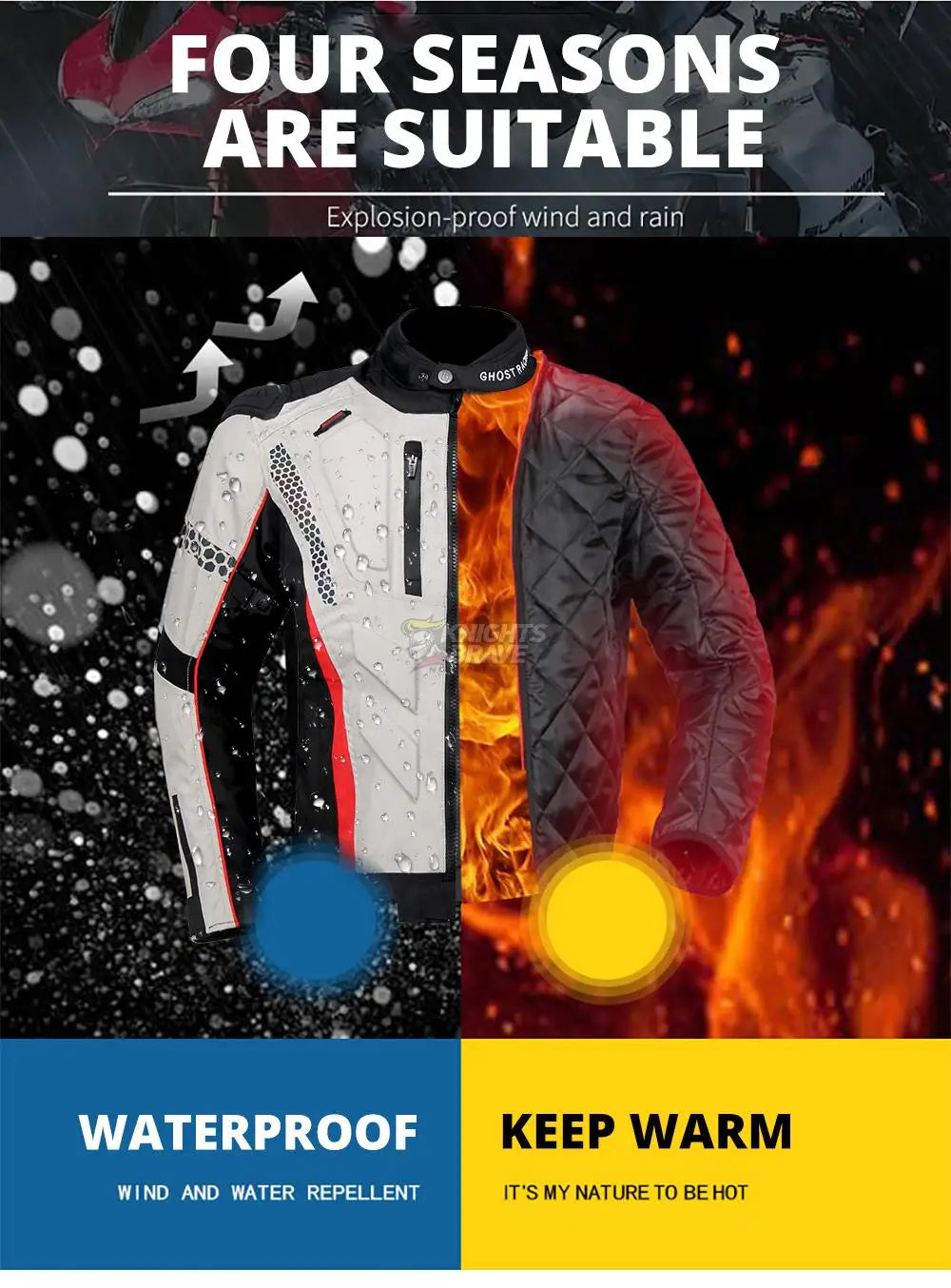 Men's Racing Motorcycle Jacket – Waterproof, Insulated