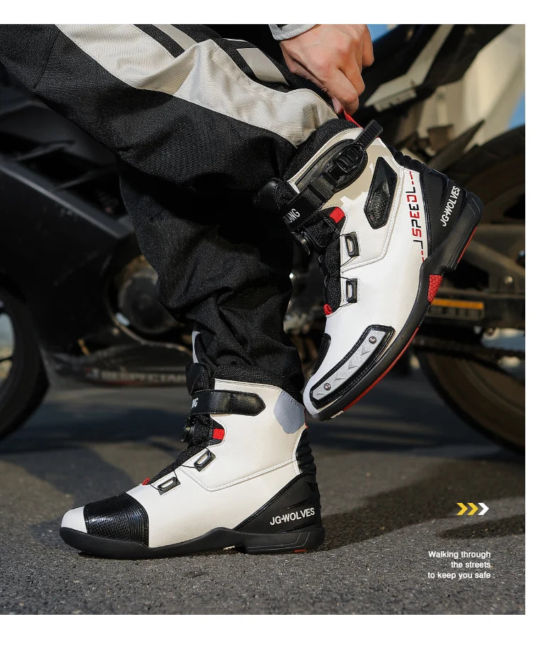 High-Top Motorcycle Boots
