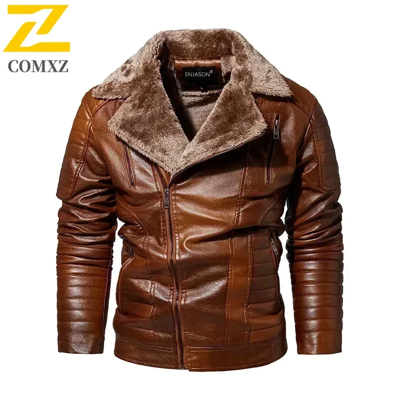 Stylish Faux Leather Biker Jacket