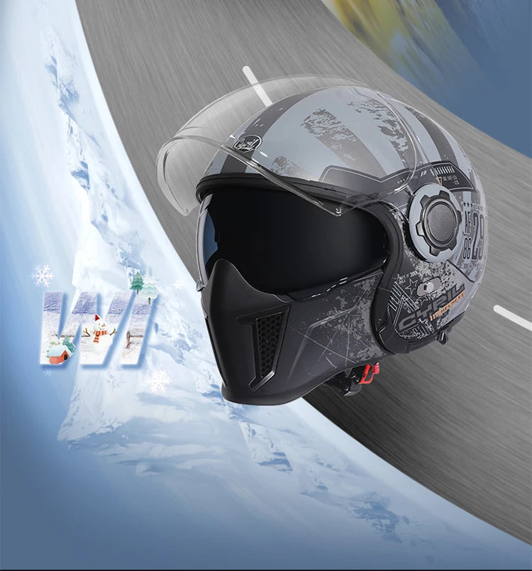 Retro Style Modular Motorcycle Helmet