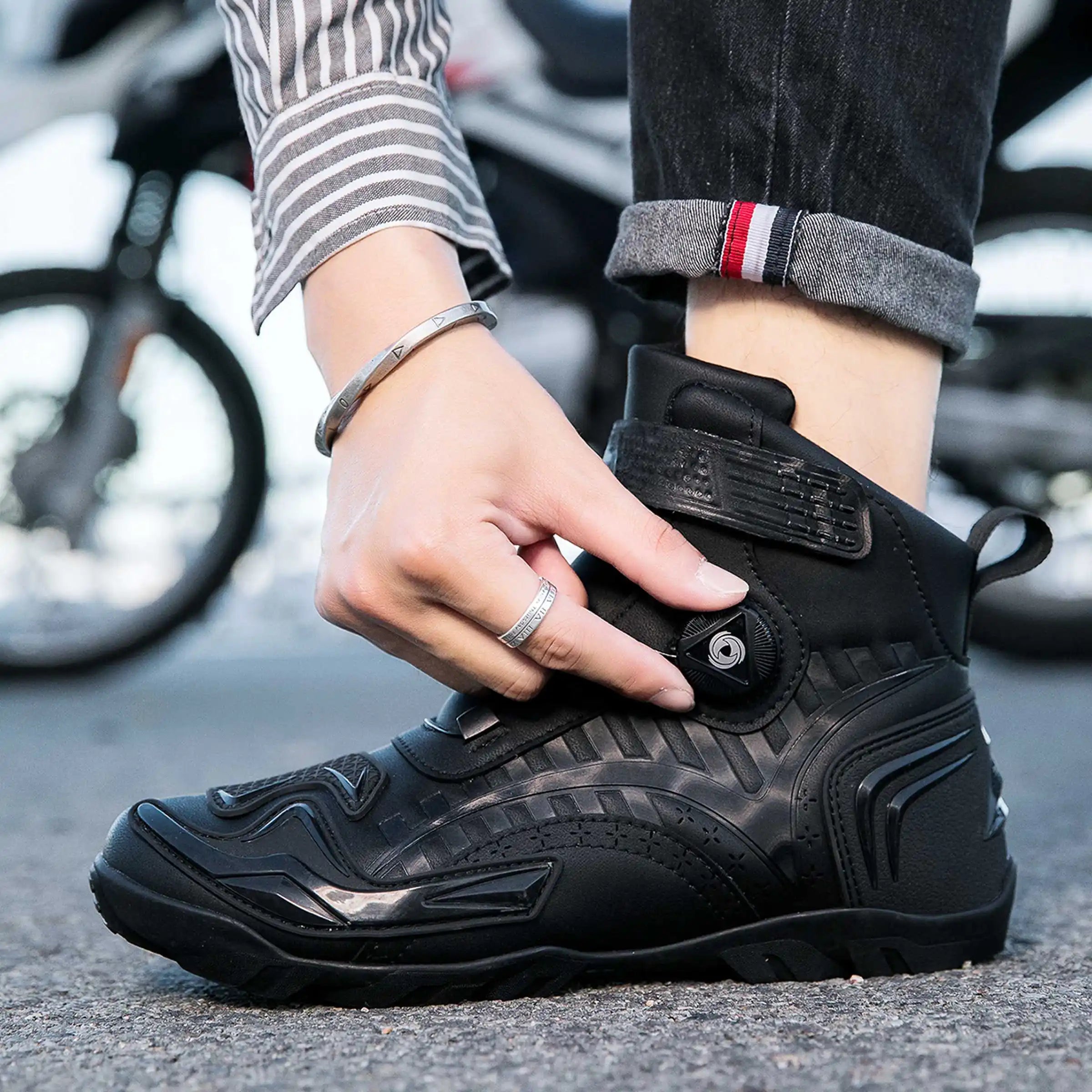 Men's Leather Racing Boots