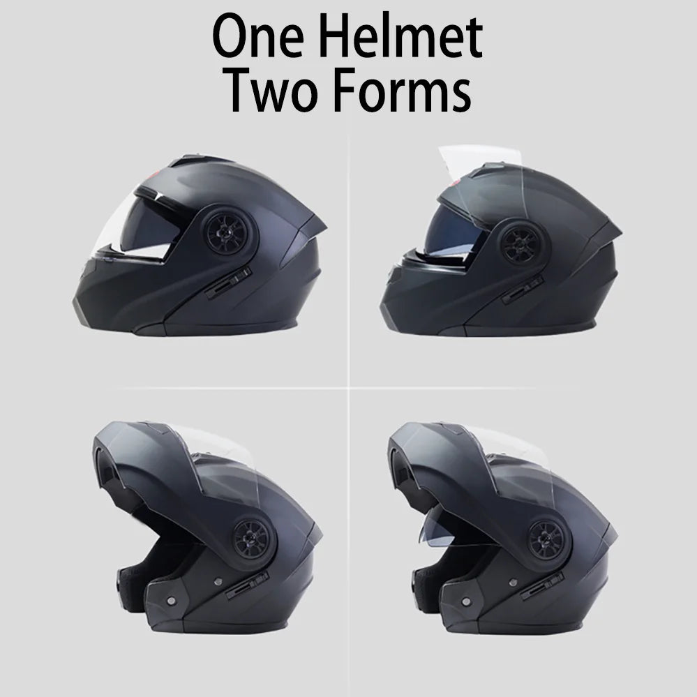Dual Lens Flip-Up Modular Motorcycle Helmet