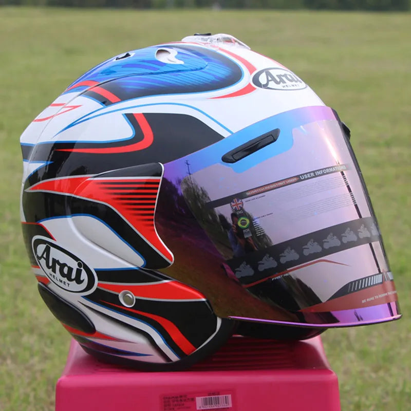 SZ-Ram 3 White Blue Open Face Motorcycle Helmet
