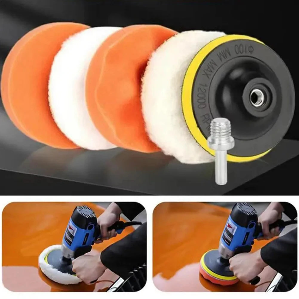 22-Piece Buffing Wool Pads Set for Car & Motorcycle Polishing