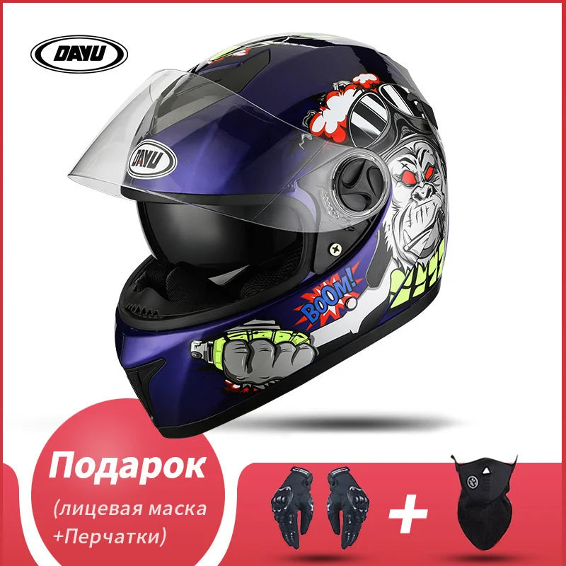 Dual Visor Full Face Modular Motorcycle Helmet
