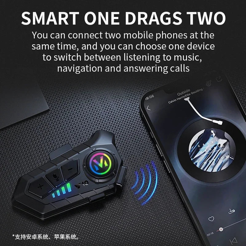 Bluetooth Helmet Headset Lights