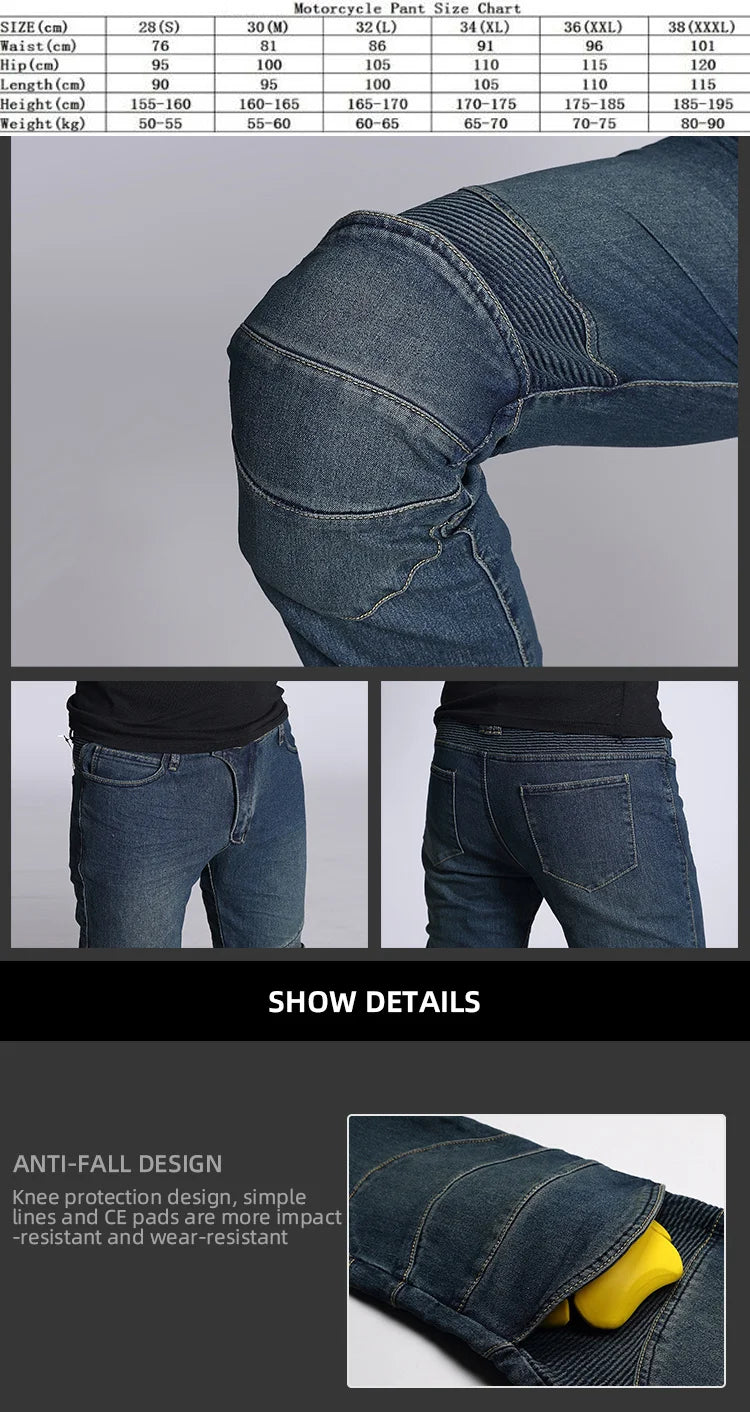 Summer Motorcycle Jeans with Protective Pads