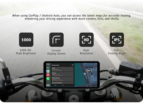 6-Inch Motorcycle Smart Display with Wireless CarPlay