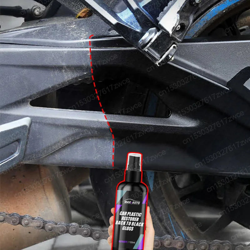 Glossy Black Motorcycle Plastic Restorer