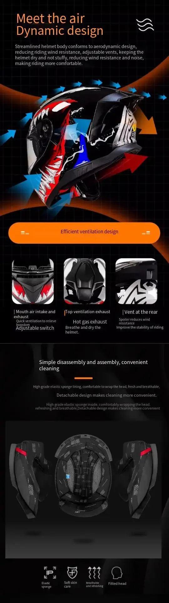 Dual Lens Full Face Motorcycle Helmet
