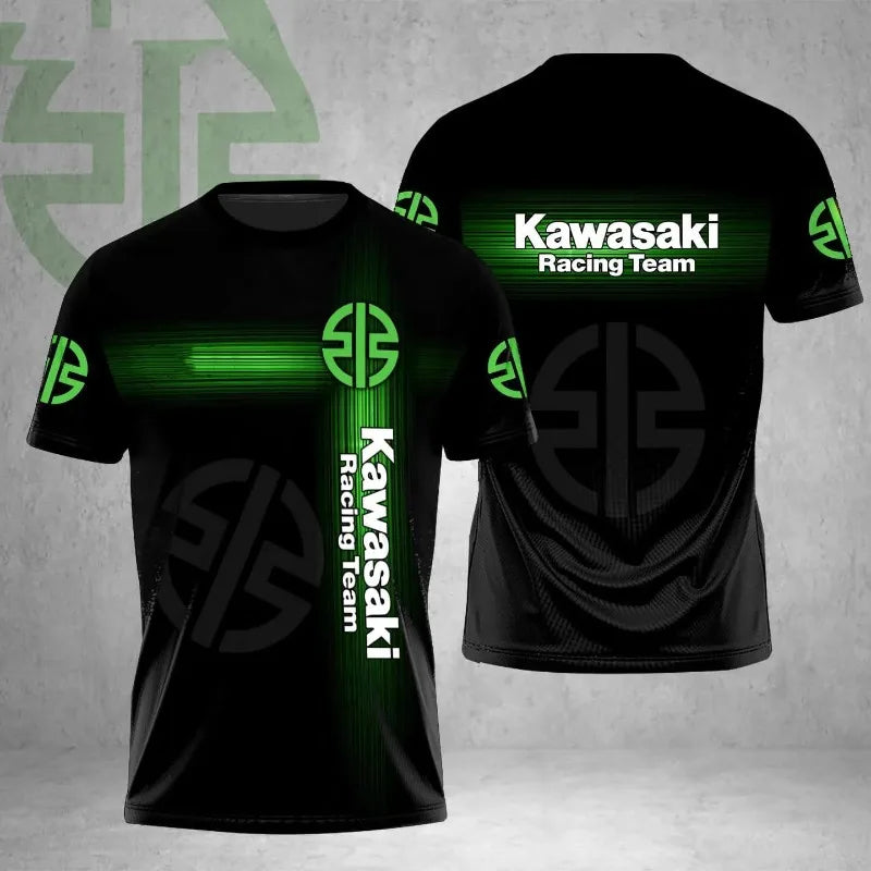 Men's Summer Novelty Motorcycle Print T-shirt