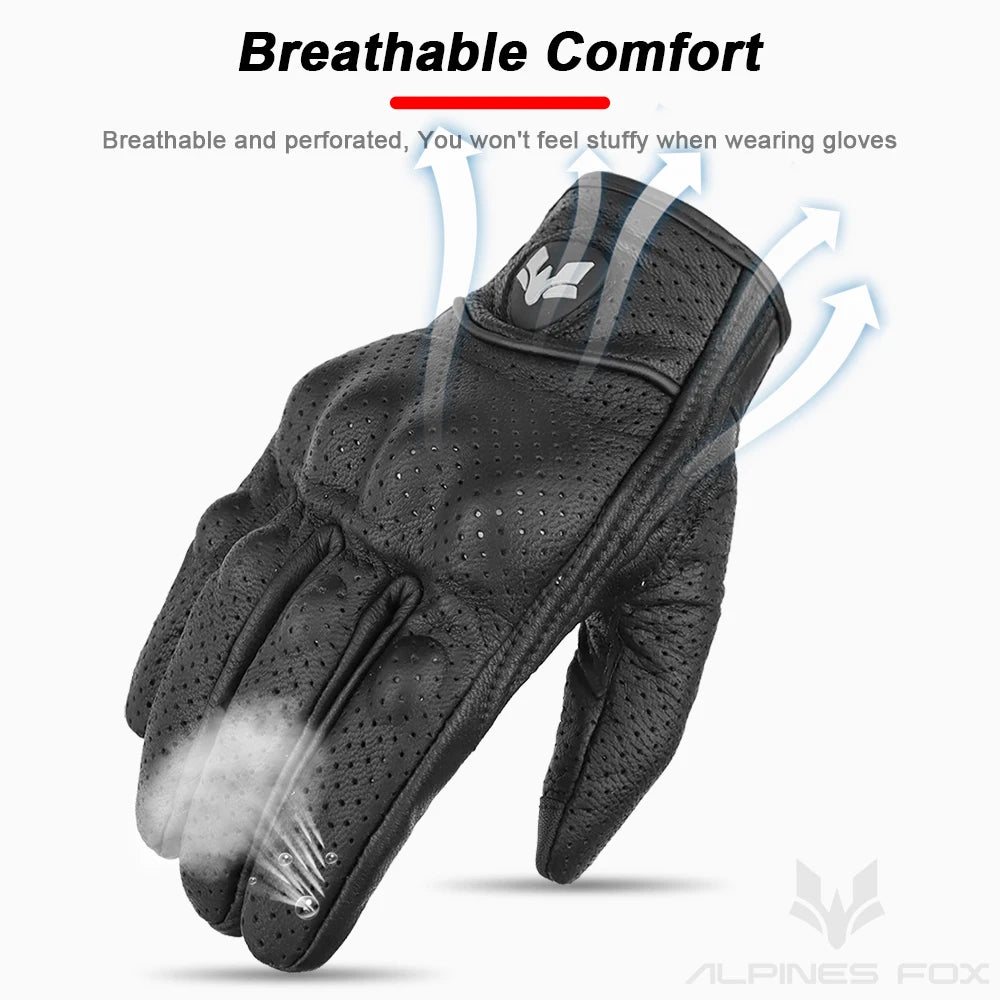 Touchscreen Vintage Motorcycle Gloves