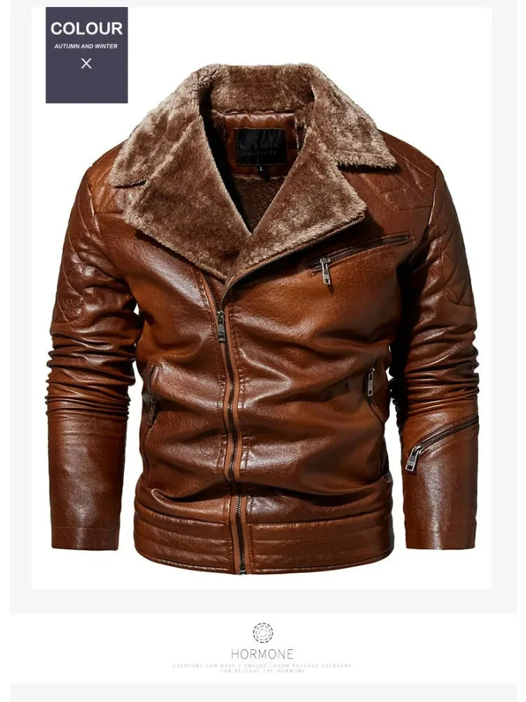 Stylish Faux Leather Biker Jacket
