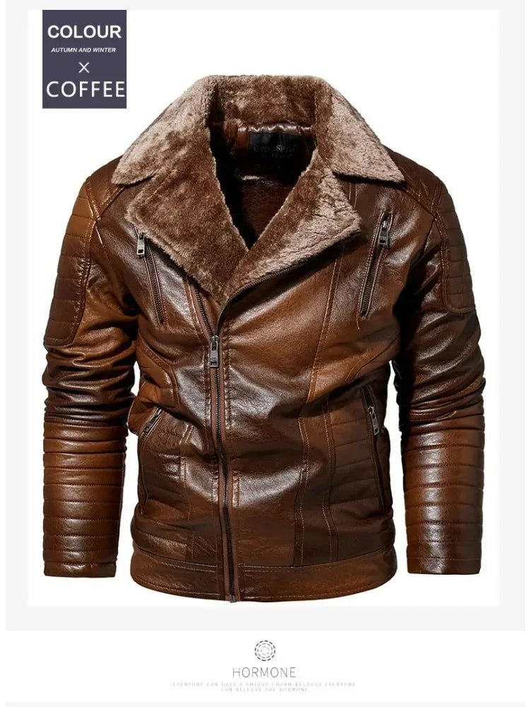 Stylish Faux Leather Biker Jacket