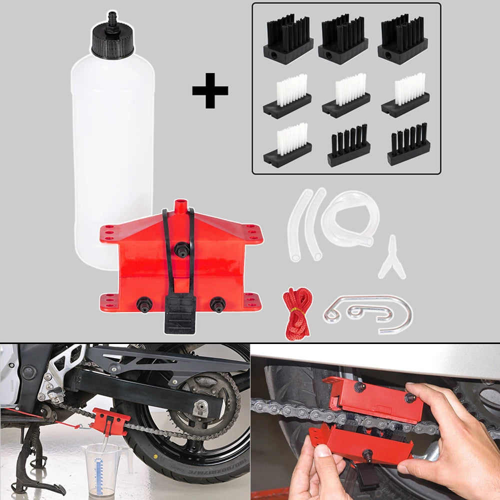 Motorcycle Chain Cleaning Machine Kit for Various Motorcycle Models