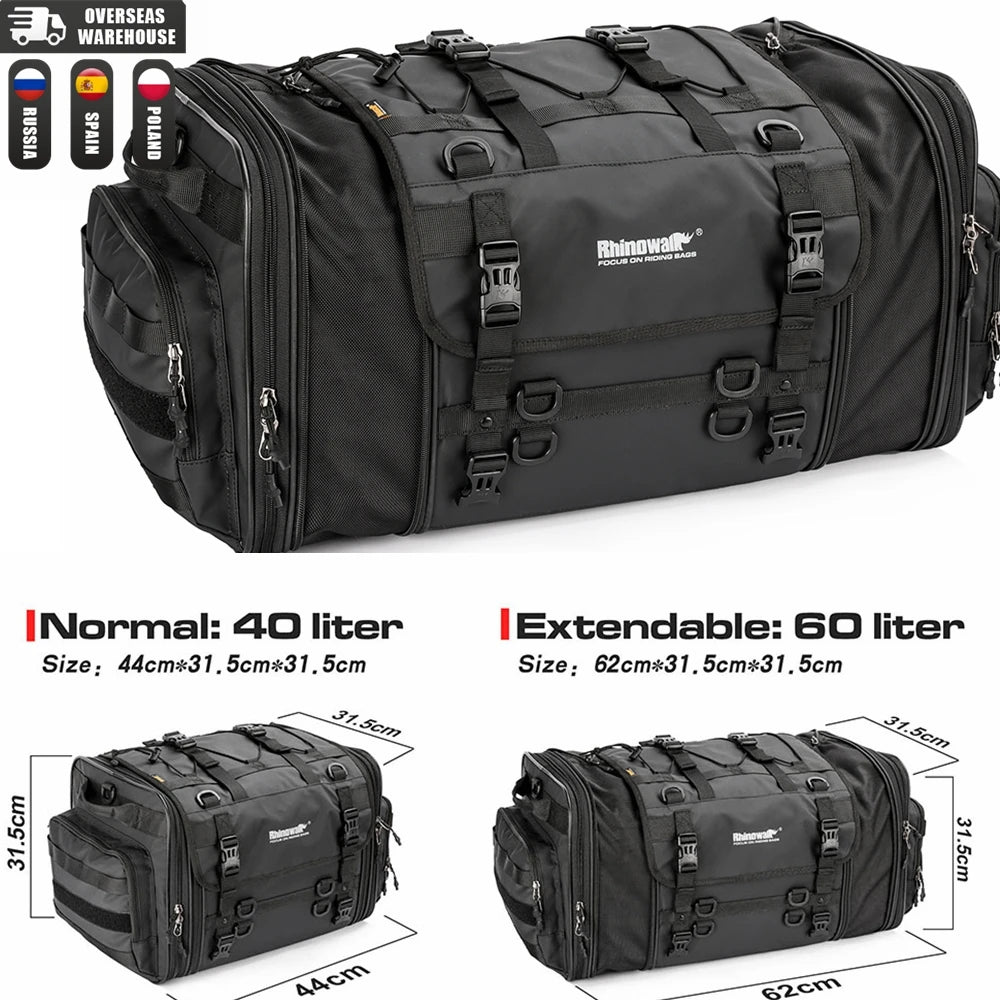 Waterproof Motorcycle Rear Seat Bag 35L-60L Luggage