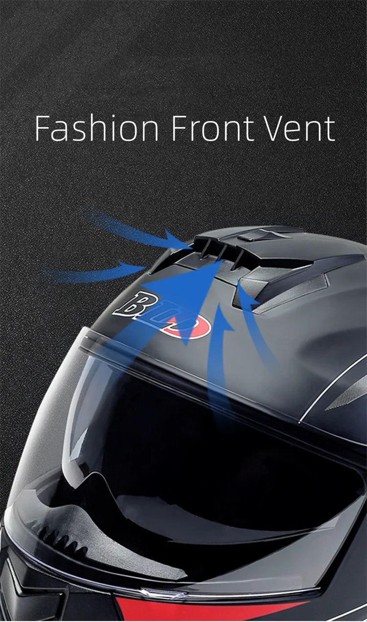 Dual Lens Flip-Up Modular Motorcycle Helmet