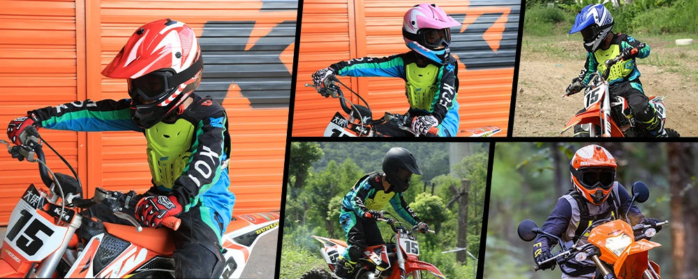 Kids Motocross Helmet Kit with Goggles & Gloves