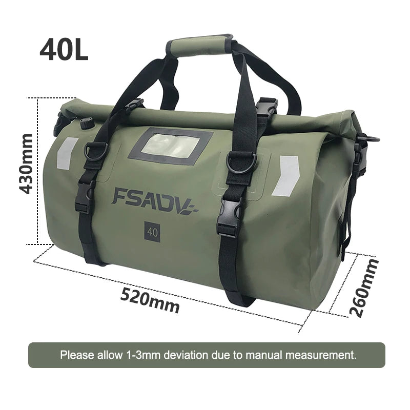 Waterproof Motorcycle Tail Bag - Carbon Black