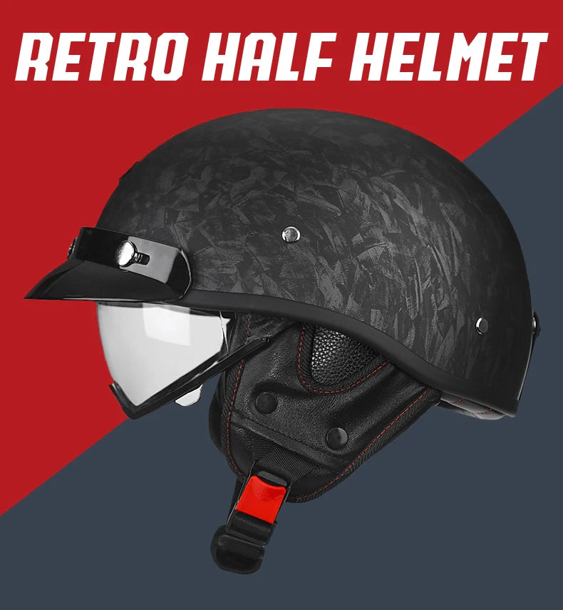 Retro Vintage Half Motorcycle Helmet for Chopper Bikers