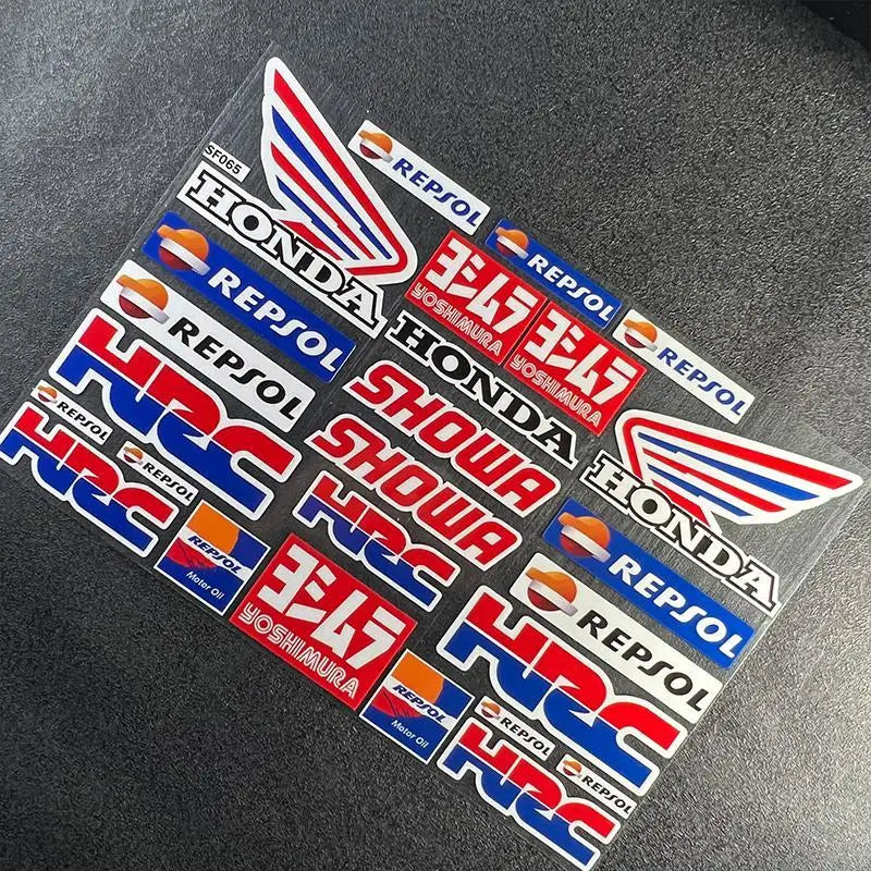 Honda Motorcycle Racing Sponsor Stickers