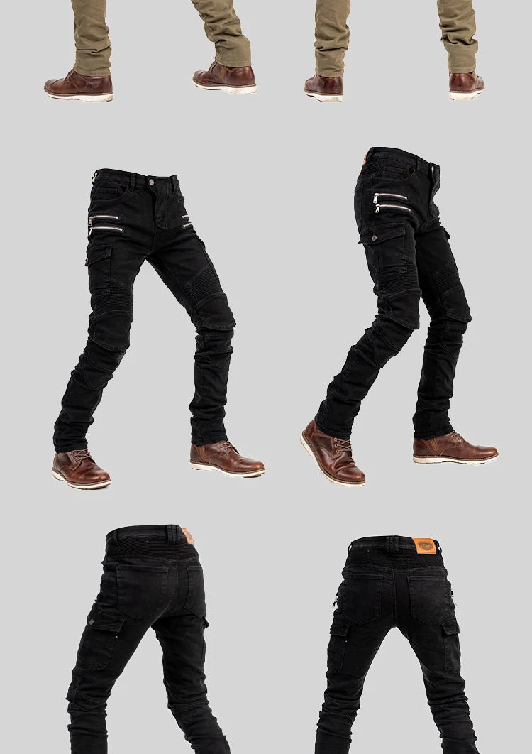 Double Zipper Metal Motocross Trousers for Men and Women