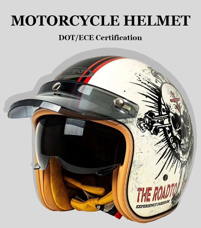 Stylish Open Face Motorcycle Helmet for Men and Women