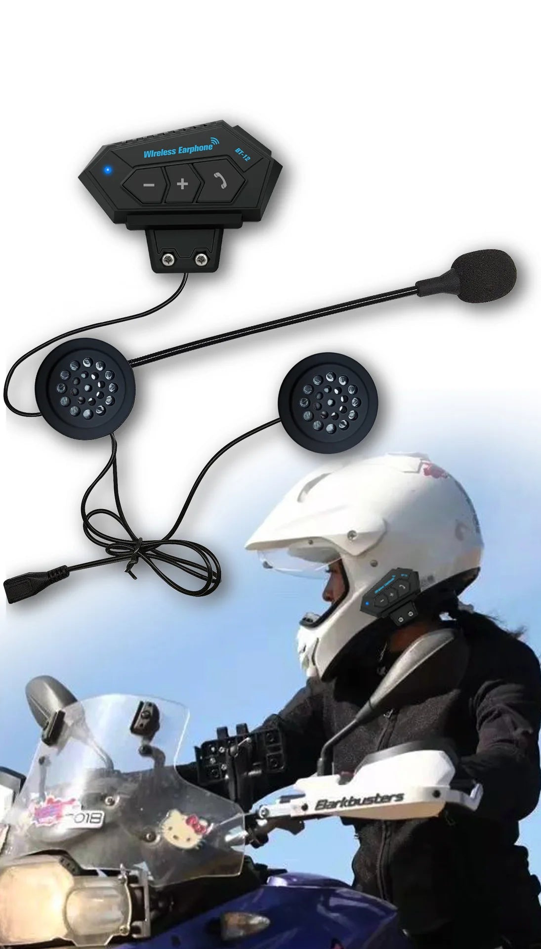 Fire Red Bluetooth Motocross Modular Motorcycle Helmet