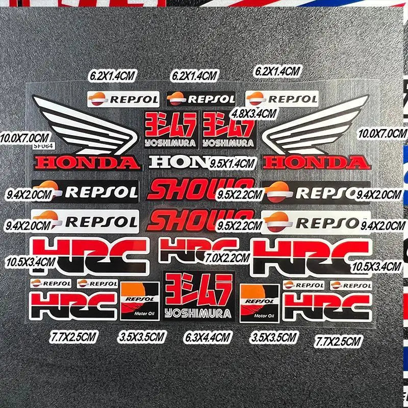 Honda Motorcycle Racing Sponsor Stickers