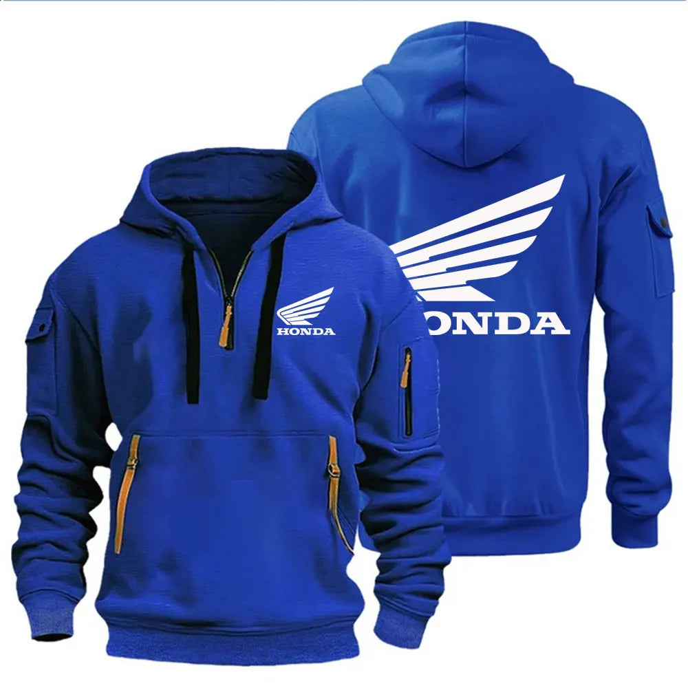 Hooded Biker Pullover