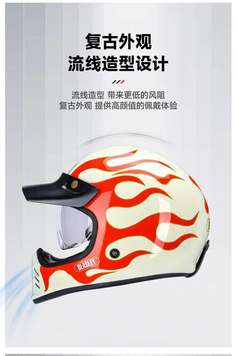 BEASLEY ECE DOT Bluetooth Electric Motorcycle Helmet