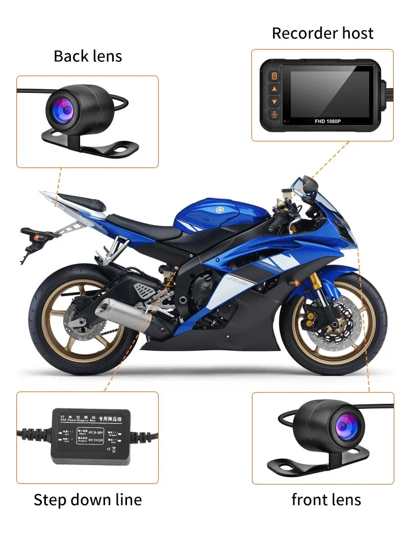 Dual Dashcam DVR with Front & Rear Night Vision