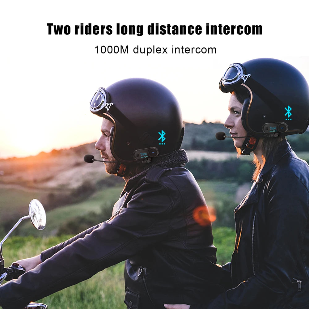 Bluetooth Motorcycle Intercom Helmet Headset with FM