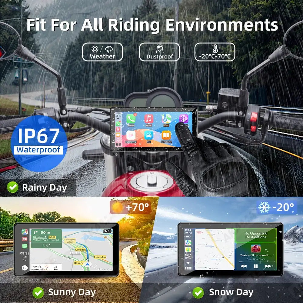 Motorcycle Bluetooth Navigation Display with 6-Inch Screen