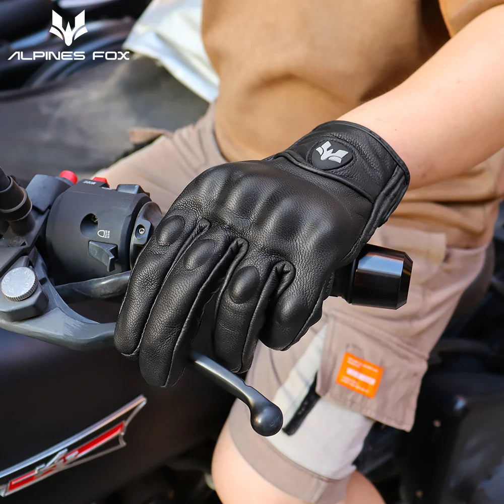 Touchscreen Vintage Motorcycle Gloves
