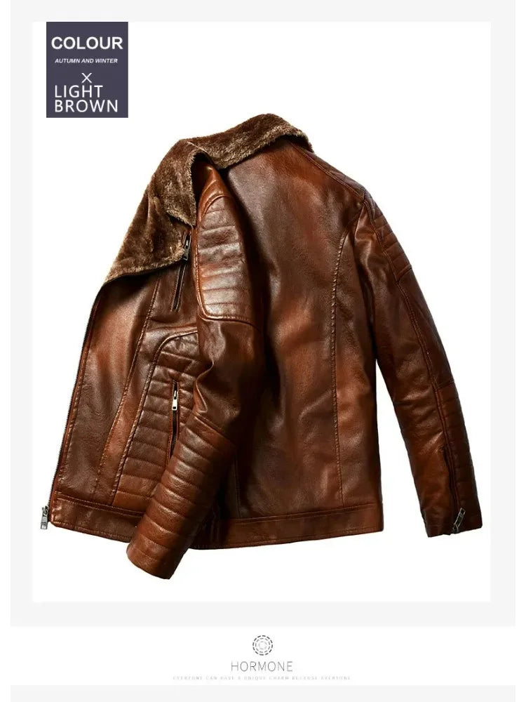 Stylish Faux Leather Biker Jacket