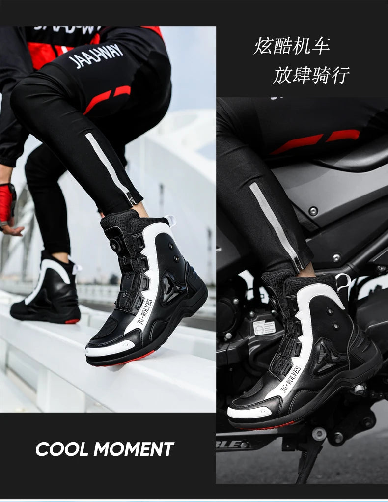 Motorcycle High-Top Boots for Outdoor Riding