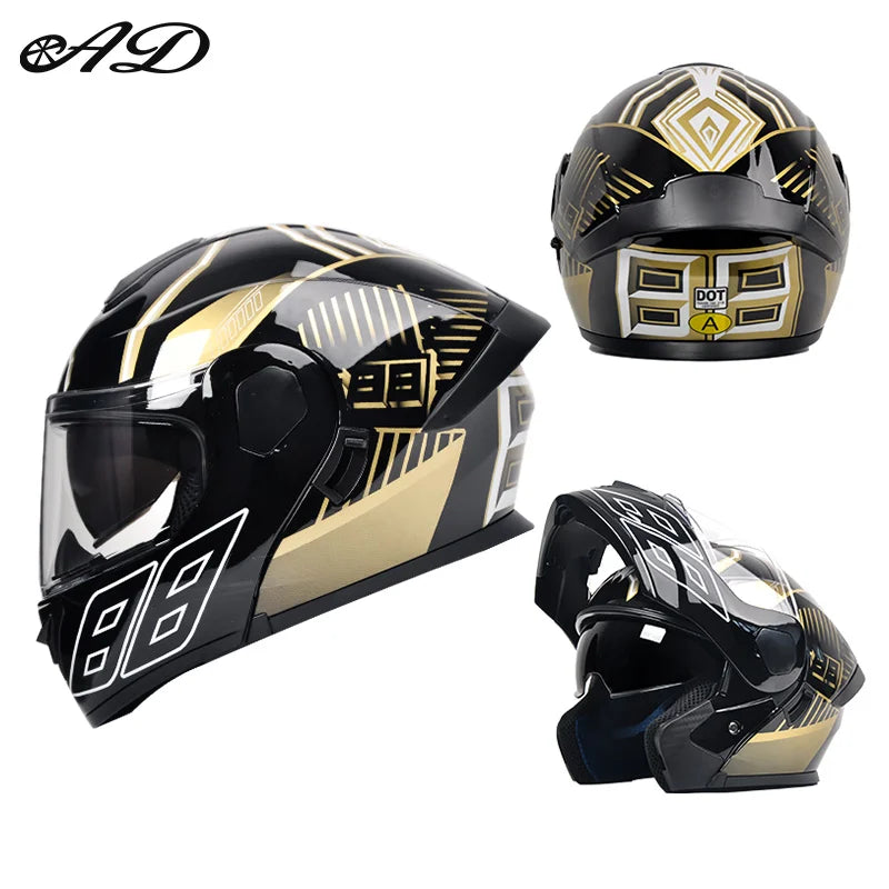 Dual Visor Open Face Motorcycle Helmet - DOT Certified