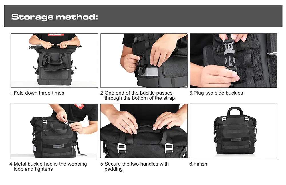 Quick Release Motorcycle Saddle Bag with Waterproof Inner Bag