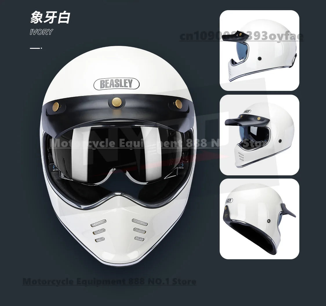 Original BEASLEY Retro Motorcycle Helmet