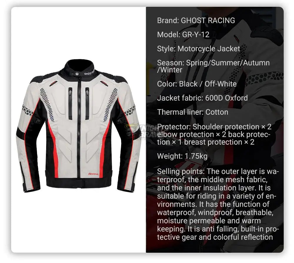 Men's Racing Motorcycle Jacket – Waterproof, Insulated